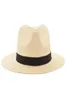 Vintage panama chapeau homme paille fedora mâle sunhat femmes d'été plage de plage visière capeau cool jazz trilby cap sombrero mx171613699234