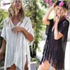 Y2K Aankomst Sexy Beach Cover Up White Crochet Robe de Plage Pareos For Women Swim Wear Saida Praia Beachwear Cover -ups