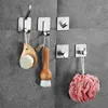 Self Adhesive Stainless Steel Hook Home Kitchen Wall Clothes Hanger Towel holder Bathroom Rustproof sticky Hooks Accessory 240428