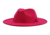 2020 Femmes Élégantes Rose en laine en feutre Jazz Fedora Chapeaux avec ruban largeur panama chapeau formel trilby dames fascinatrice robe tas7153890