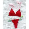 Swimwear Women Sexy Women Mini Thong Néon Bikini MAISON FEMME Deux pièces Set High Leg Cut Bather Bathing Full nage