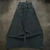 Geometrisch persoonlijkheidspatroonontwerp Oversized Y2K High-Tailed Jeans for Men 2000s Hip-Hop Street veelzijdige rechte baggy pant 240423