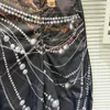 Kvinnors byxor kvinnor capris 2024 sommarpärled kedja tryckt brett ben mode hög midja lösa långa svarta byxor