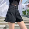 Женские джинсы с высокой талией с двойной пуговицами шорты джинсовая деним лето верхняя одежда корейская шлака