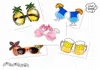 Fashion Luau Summer Party Fiesta Novela Fruit de piña Gafas de sol Flamingo Decoración de la fiesta de gafas Funny Glasses Funny Event 9442979