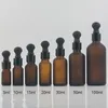 Bottiglie di stoccaggio vuoto da 50 ml di olio d'oliva bottiglia glassata con cabina di gocce in alluminio nero lucido