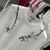 Парижская мужская футболка дизайнерская футболка роскошные из чистого хлопка с печеной и вышитой футболкой Классическая модная белая женская с коротка
