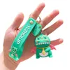 Dinosaurio Silicone Doll Keychain Cartoon Metal Key Pending Lindo Bolsas Costillas Creativas