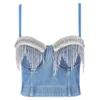 Сексуальные джинсовые варенья корсет corset camisoles Bustiers Bra Party Club Streetwear Lingere Like Costumes 240422