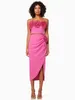 Sukienki robocze Wysokiej jakości 2024 moda damska kwiat 3D Slim Fit 2 -częściowy zestaw seksowny bez rękawów, top kropla plisowana spódnica