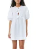 Casual Dresses CHQCDarlys Women S Summer Babydoll Mini Dress Tie Up Front Puff Sleeve A Line Cute Loose Short
