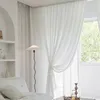 Asazal White Tulle High Quality Thred Yarn Luxury Murffon Window Curtain pour chambre Villa Opaque Rideau de salon Décoration 240422