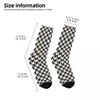 Frauen Socken Houndstooth Check schwarze und weiße Vintage -Strümpfe Damen warm Soft Running Sports Frühling Grafik Non Slip