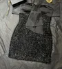 Casual klänningar 1.11 Klasonbell Europe och Amerika Elegant Sexig klubb stropplös klänning svart tweed skarvad band samla midja mini drees