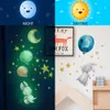 Cartoon Bunny Balloon Luminous Wall Stickers Glow in the Dark Wallpaper for Kids Room Living Nursery Home Decoration Decals 240429