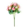 Декоративные цветы искусственный корейский стиль изысканный розовый букет для домашнего свадебного декора 10 вил и симуляция цветочной куча легко