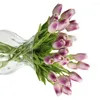 装飾的な花20pcs結婚式の花束のための良いテクスチャーとシルク人工チューリップペットフレンドリーな花