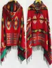 Sjaals etnische multifunctionele Boheemse sjaal sjaal sjaal tribale rand hoodies gestreepte vesten dekens cape poncho met tasselscarves 7668402