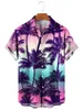 Camicie casual camicie casual piante tropicali motivi 3d top 3d top estate per vacanze maniche corte a maniche corte unisex