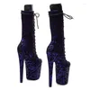 Dance Shoes Fashion Women 20CM/8inches PU Upper Plating Platform Sexy High Heels Boots Pole 258