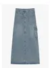 Jupes Vêtements de jupe en jean pour femmes poches de base harajuku girl coréen décontracté mode lavé bleu a-ligne divisé ourlet vintage
