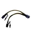 Nuevo PCI-E 6 pines a doble 6+2 pines (6 pines/8 pines) Cable divisor de alimentación Tarjeta de gráficos PCIe PCI Express 6pin a cable de alimentación dual de 8pin para cable de divisor de 6 pines PCI-E