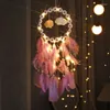 Decoratieve beeldjes LED Bloemen Wolken Veren Dream Catcher String Lichten Romantische nachtlamp nachtlamp Cloud hanger