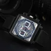 Titta på Watches AAA 2024 Herr Square 6-Pin Full Function Quartz Watch Dual Color Strap Watch