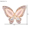 Brooches Colorful Rhinestone Opal Butterfly Brooch For Women Suit Crystal Jewelry Cute Insect Pins Scarf Buckle Fixed Clothes Accessories