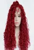 Parrucche da fronzolo in pizzo riccio rosso parrucche di pizzo di capelli sintetici per donne africane africane resistenti al calore in fibra lunghe piccole sciolte c5579284
