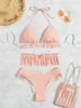 Dames badmode 3 stuks bikini set met rokdas snaar string string pak dames zwempak vrouwelijk strand slijtage dame zomer