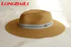 Zomer Women Wide Brim Straw Fedora -hoeden met letters Chapeu Feminino Sun Beach Caps SDDS1272124565