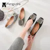 Casual Shoes Paillette Crystal Buckle Weaving Flats Woman Moccasins Ballerina Slip On Cozy Loafers Sticked Thread Ladies Plus Size34-43