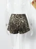 Shorts di jeans leopardo donne Y2K Street Zipper Pocket Female Short Pants 2024 Summer Cool Girl Stampa Mini Jeans 240426