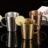 Tasses à thé 1pc 300 ml d'eau tasse à la maison tasses à restauration tasses en acier inoxydable café avec poignée