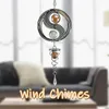 Decoratieve beeldjes metalen auto hanger indoor spiraalvormige windtuig met kristallen bol yinyang outdoor tuin spinner hangende home decor ambacht