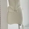Robes de travail Robes sexy en trinage en trois pièces Ensemble d'automne Fashion Streetwear Zipper Design Sense Sens à manches longues Sweet Basic