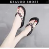 Talltor Kravoo Platform Shoes for Women Small Floral Flip Flops Wedges Sandaler Women's High Heel Beach Slides Summer 2024
