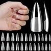 120pcs limpo sem mark fosted stilettoalmondsquare unhas falsas cápsula americana gel x manicure tip System 240430