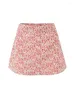 Юбки Chu Sau Beauty 2024 Женская мода сладкая цветочная принт шифоновая мини-юбка Стиль уличная одежда в стиль средней талии шика