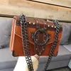 Shopping Bags European Fashion Female Square Bag 2024 Quality PU Leather Women's Designer Handbag Rivet Lock Chain Shoulder Messenger