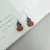 Boucles d'oreilles en peluche Mayones 925 Sterling Silver Ematel Gourde Forme Small Femmes Retro Style Butterfly Fleur Amber Bijoux EH236