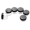 Storage Bottles 6pcs Empty Clear Boday Black Lid Plastic Sample Containers 10/15/20 Gram Size Pot Jars Eyeshadow Container