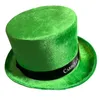 Berets Stpatrick Day Célébration Green Hat Festival Festival Tarthed Velvets Fedora Shamrock Clovers Top Irish Accessories