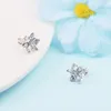 Stud -oorbellen sprankelende herbariumcluster Sterling zilveren sieraden voor vrouw Make -up Valentijnsdag Gift Fashion