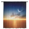 Gordijn zee zonsondergang maan sterren chiffon pure gordijnen voor woonkamer slaapkamer huisdecoratie raam voile tule gordijnen