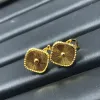 VAN CLIP AIR CAVOLA A BAVERE AUSCE 18K GOLD NATURA NATURALE MATHE DI ASSEGGIO Senza orecchini di temperamento dei buchi per le orecchie