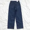 Jeans féminins 2024 Summer femme haute taille bleu foncé pantalon denim large jambe largement décontractée maman vintage streetwear straig