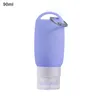 Storage Bottles Silicone Refillable Travel-Pack Keychain Small Round Cute Portable Case Empty Shampoo Container 38/60/90ml Squeeze