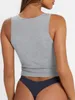 Frauen Tanks Camis Anagram-Embroidered Cotton-Blend-Tanktop-Shorts Designer T-Shirts Yoga Anzug Strickfitness Sport Bra Mini Femme Cropped; Damen Tees Tops